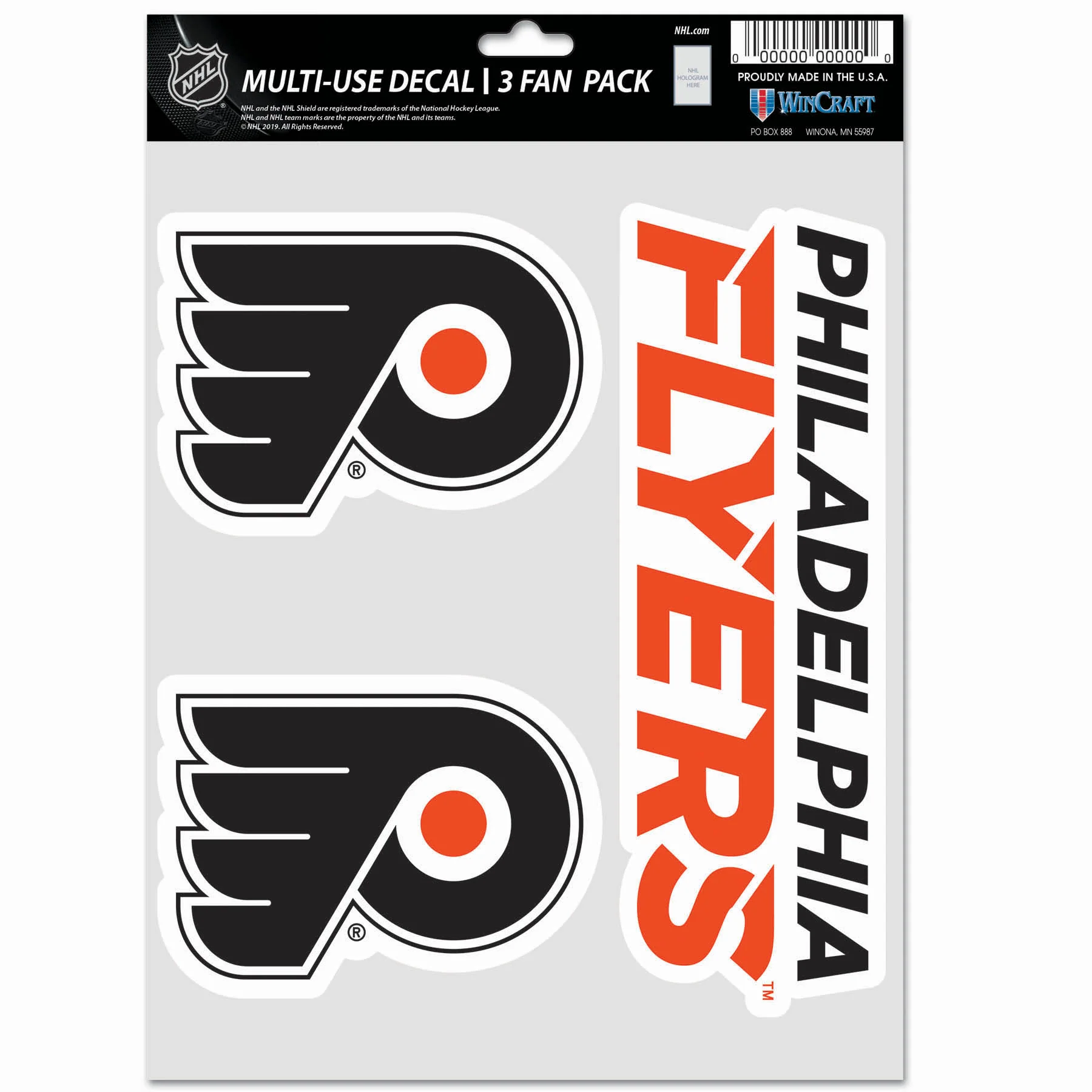 Philadelphia Flyers 3-Piece Fan Multi Use Decal Set