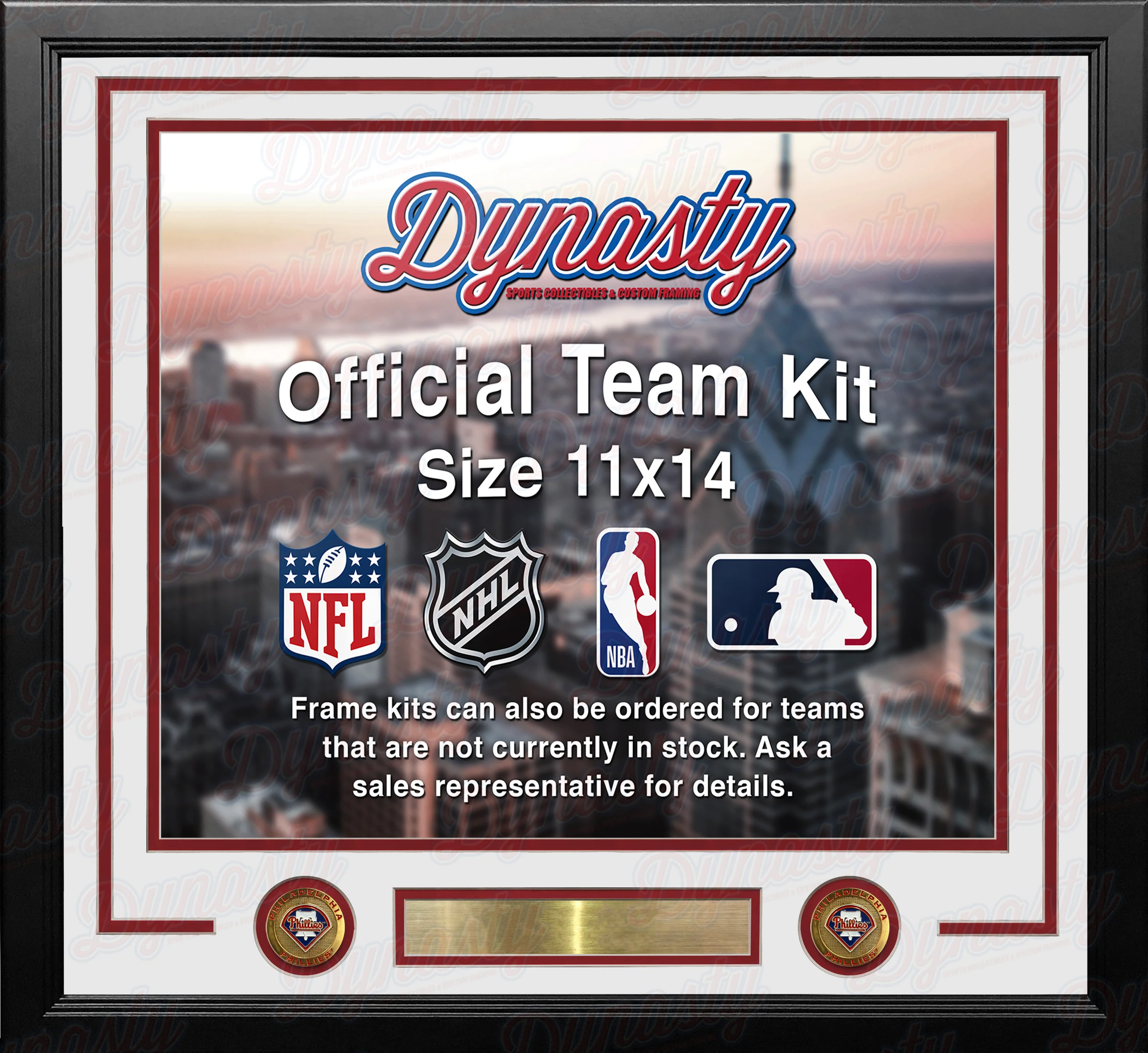Philadelphia Phillies Custom MLB Baseball 11x14 Picture Frame Kit (Multiple Colors) - Image 3