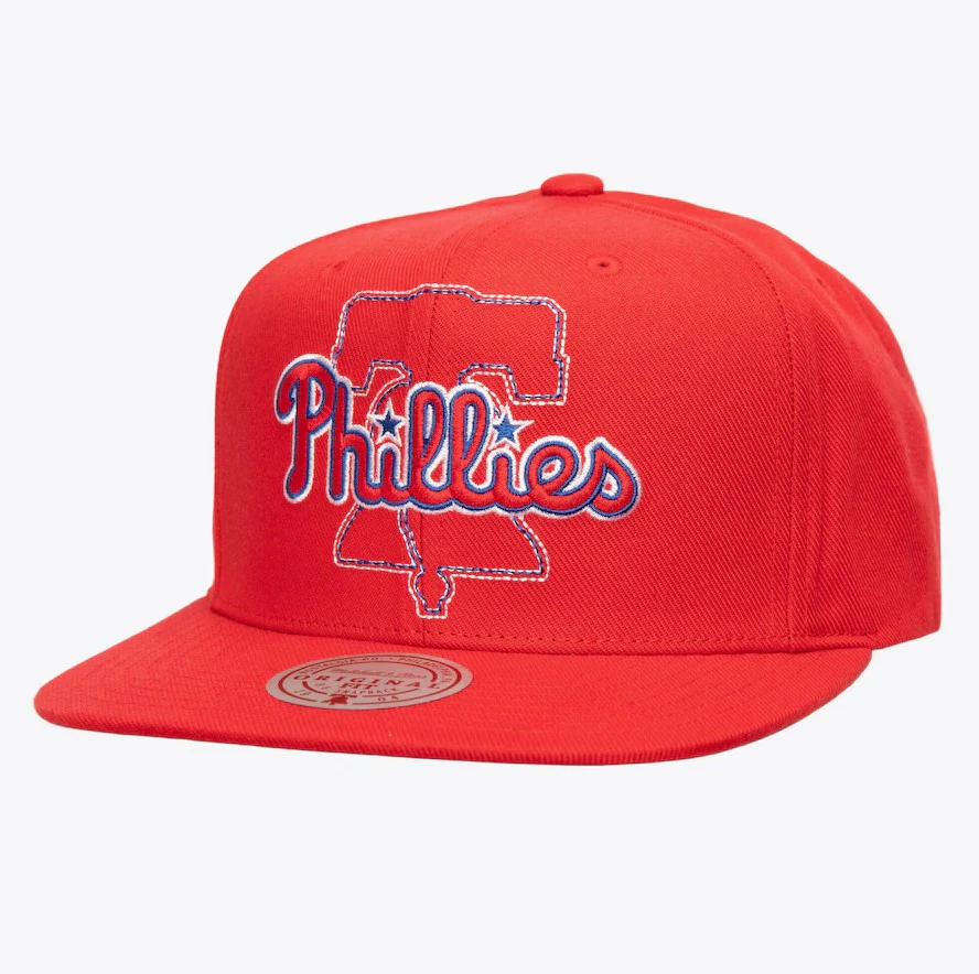 Philadelphia Phillies Mitchell & Ness Red Double Up Snapback Hat