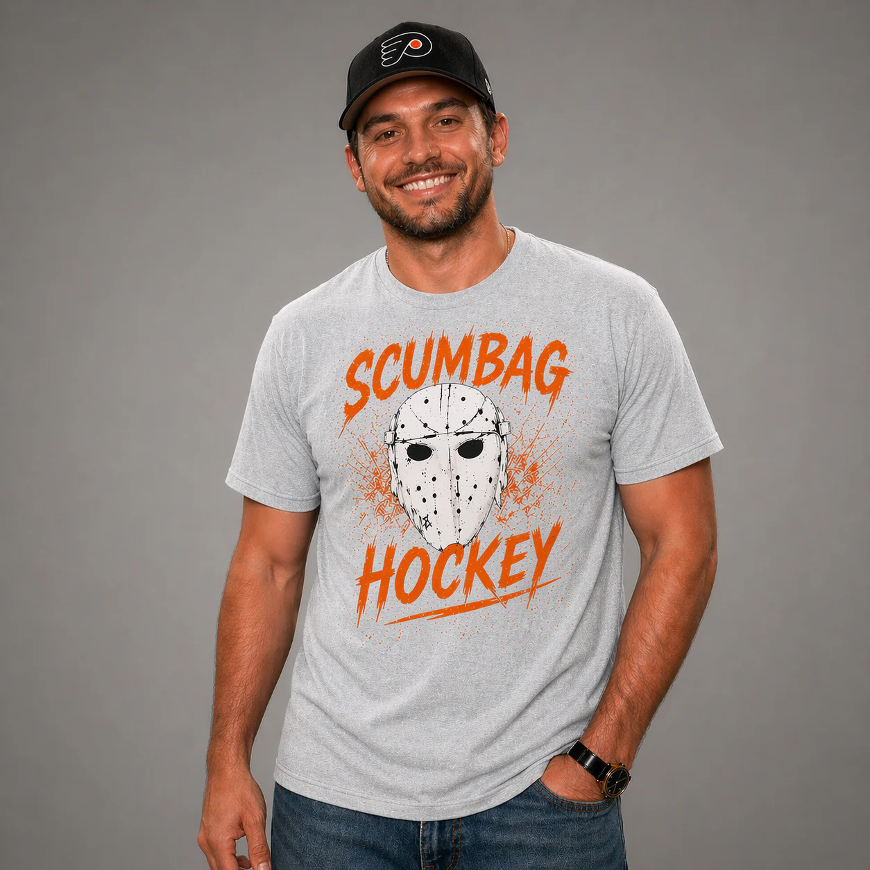 Official Philadelphia "SCUMBAG HOCKEY" Adult Playoff T-Shirt - Image 3