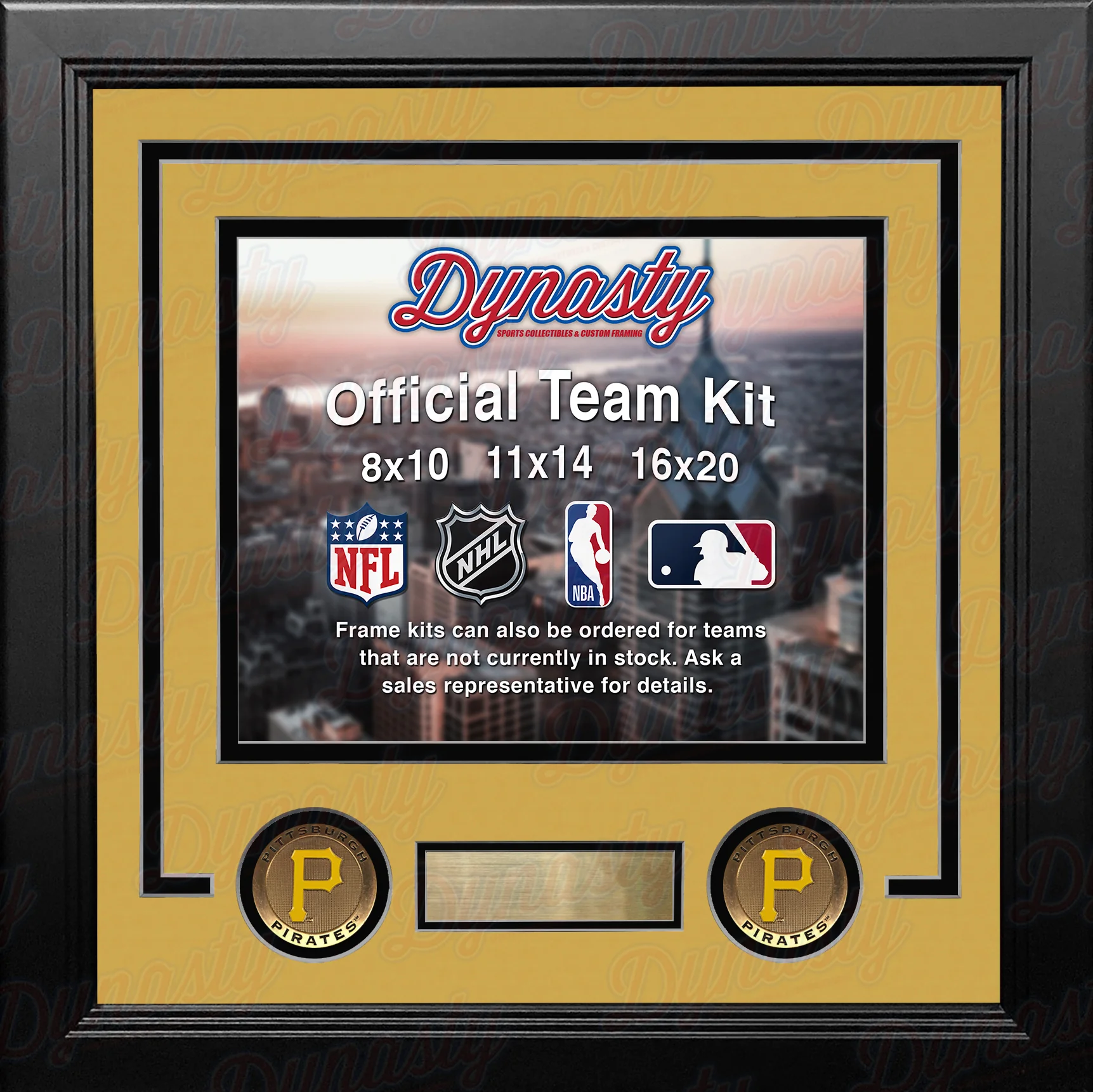 Pittsburgh Pirates Custom MLB Baseball 16x20 Picture Frame Kit (Multiple Colors) - Image 3
