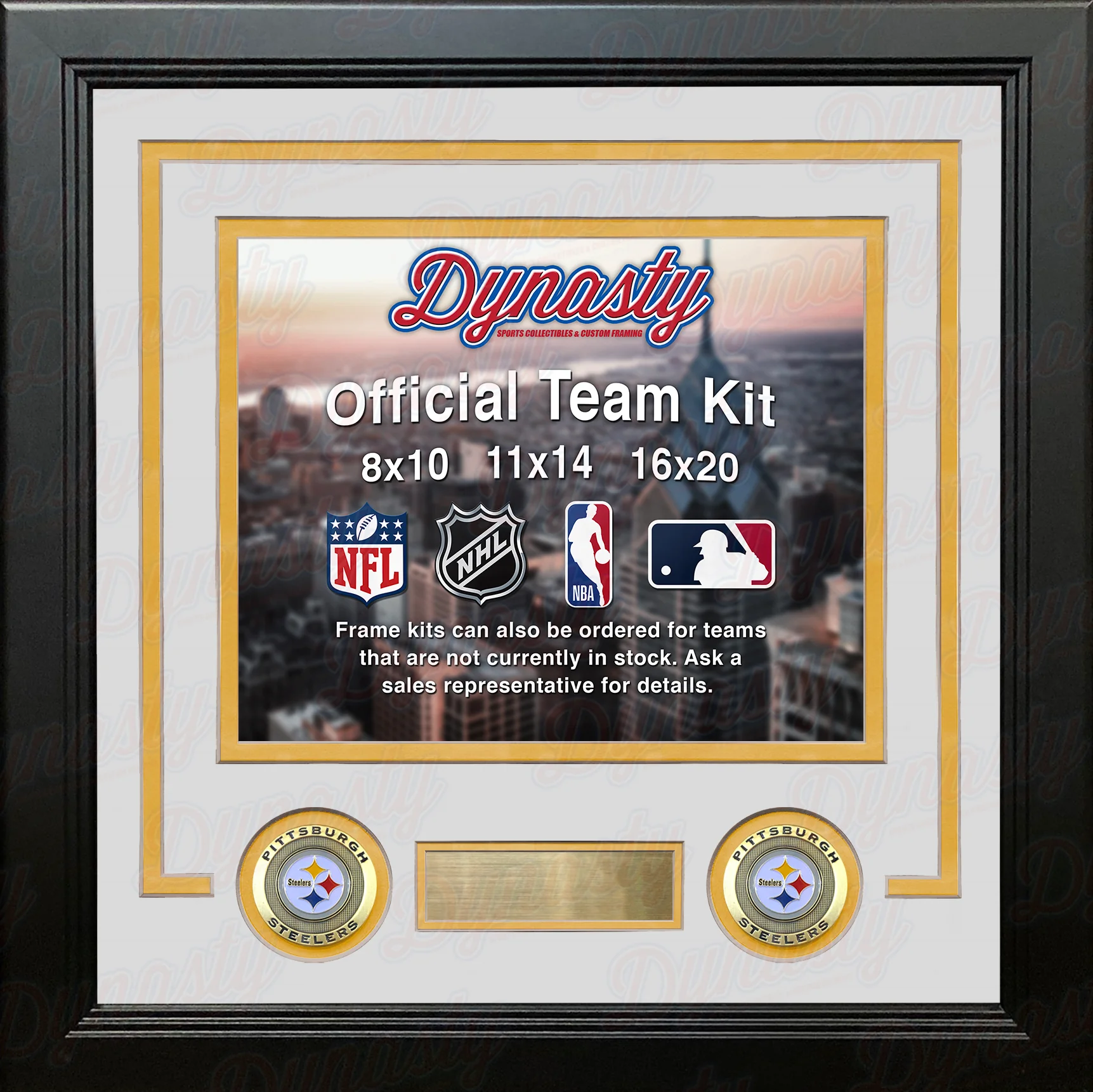 Pittsburgh Steelers Custom NFL Football 11x14 Picture Frame Kit (Multiple Colors) - Image 4