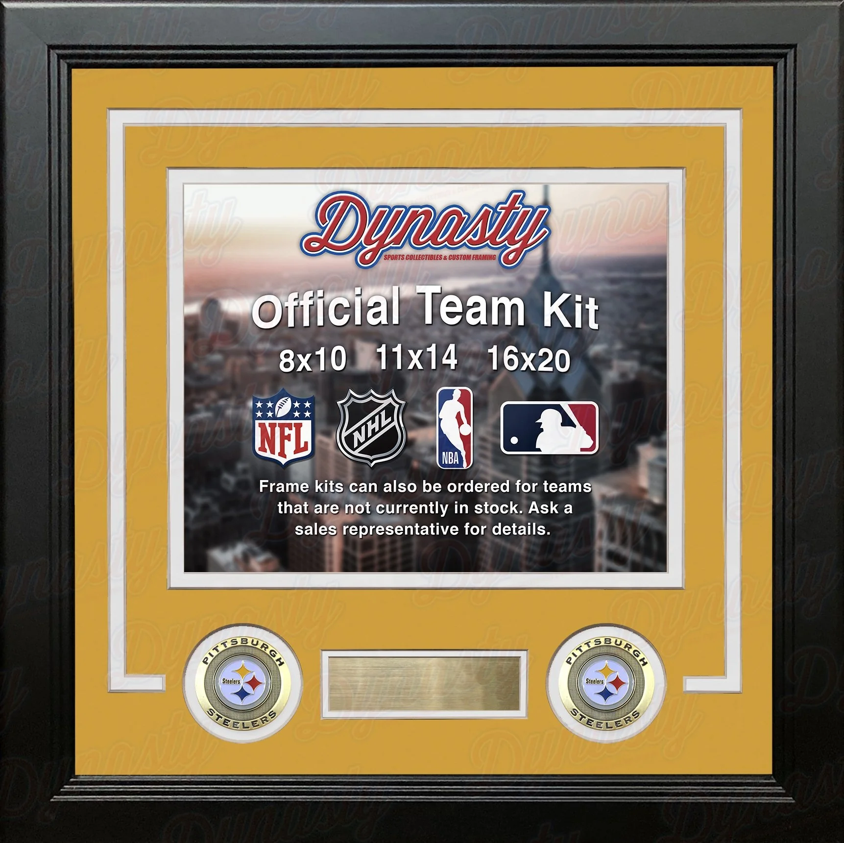Pittsburgh Steelers Custom NFL Football 16x20 Picture Frame Kit (Multiple Colors) - Image 3