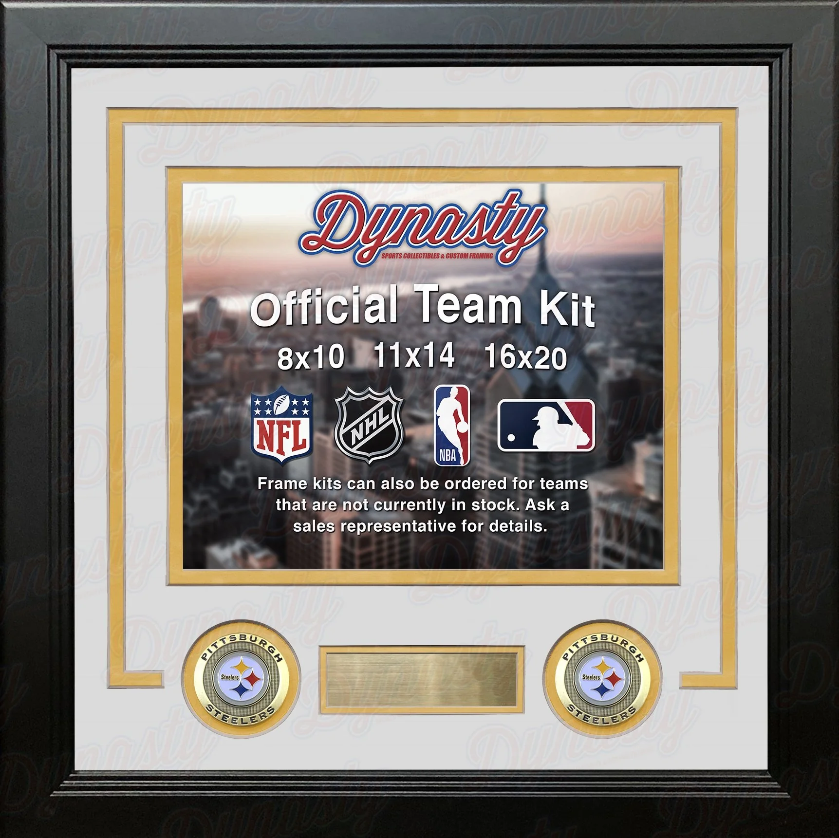 Pittsburgh Steelers Custom NFL Football 8x10 Picture Frame Kit (Multiple Colors) - Image 4