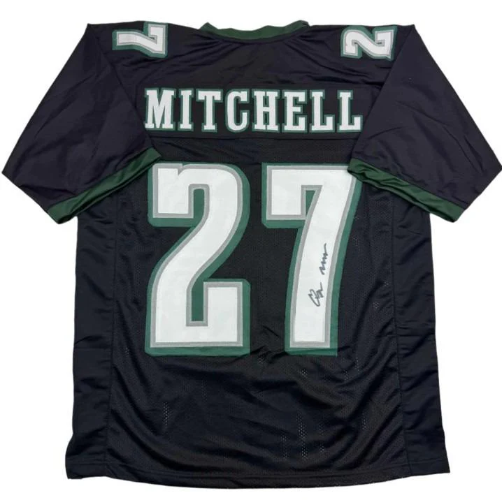 Quinyon Mitchell Philadelphia Eagles Autographed Black Football Jersey