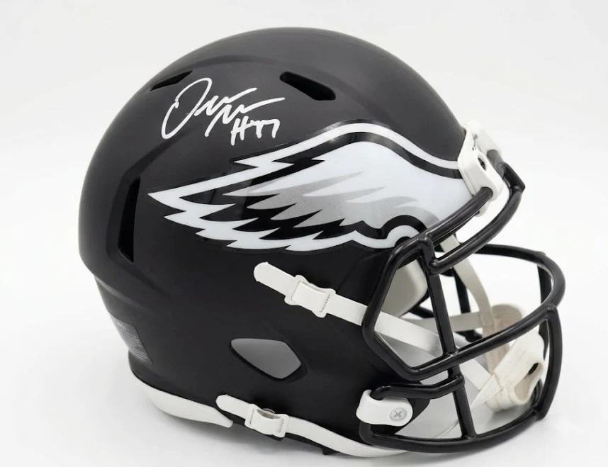 Quinyon Mitchell Philadelphia Eagles Autographed Black Mini-Helmet