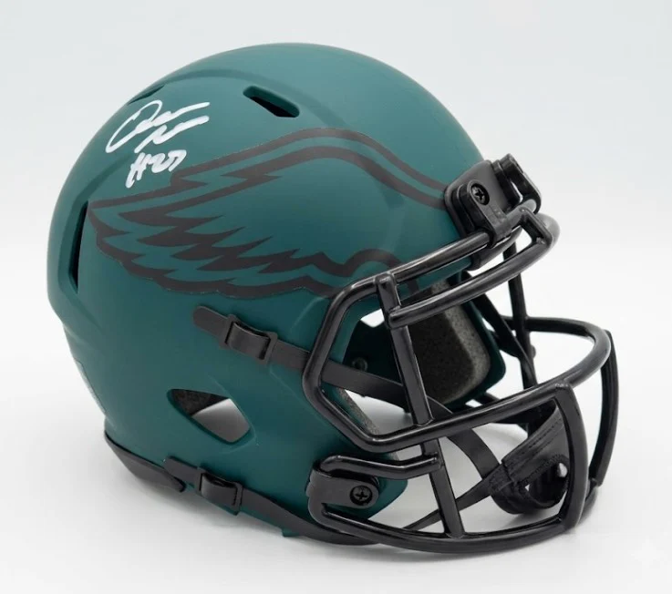 Quinyon Mitchell Philadelphia Eagles Autographed Rave Mini-Helmet