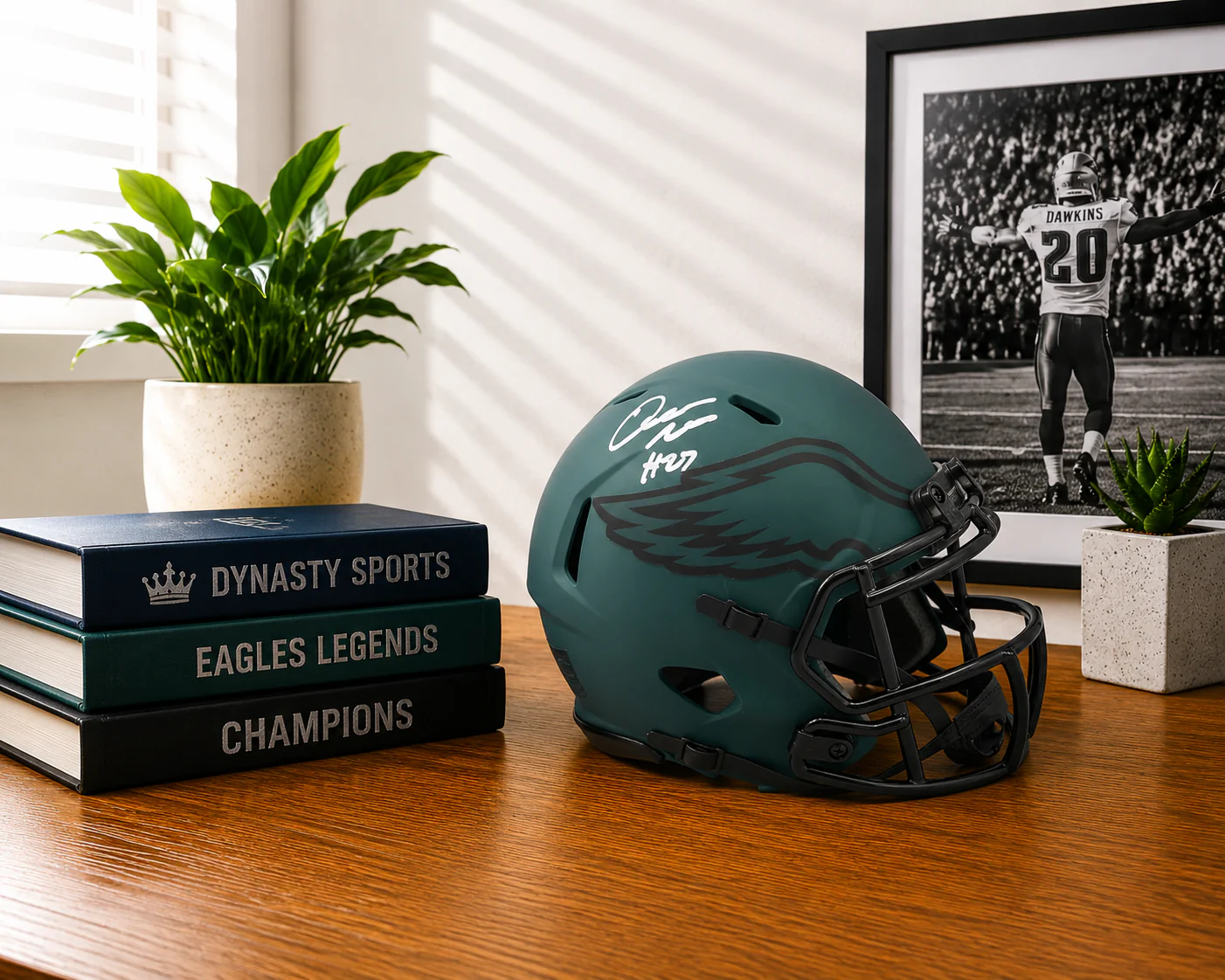 Quinyon Mitchell Philadelphia Eagles Autographed Rave Mini-Helmet - Image 2