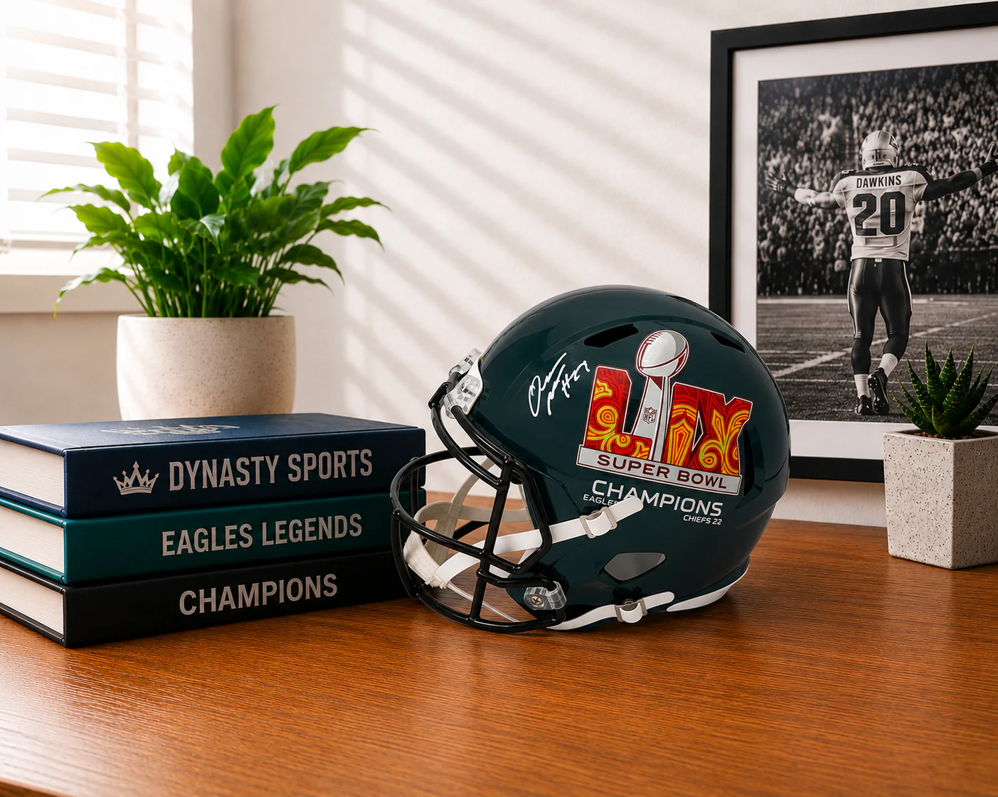 Quinyon Mitchell Philadelphia Eagles Autographed Super Bowl LIX Champions Full-Size Helmet - Image 2