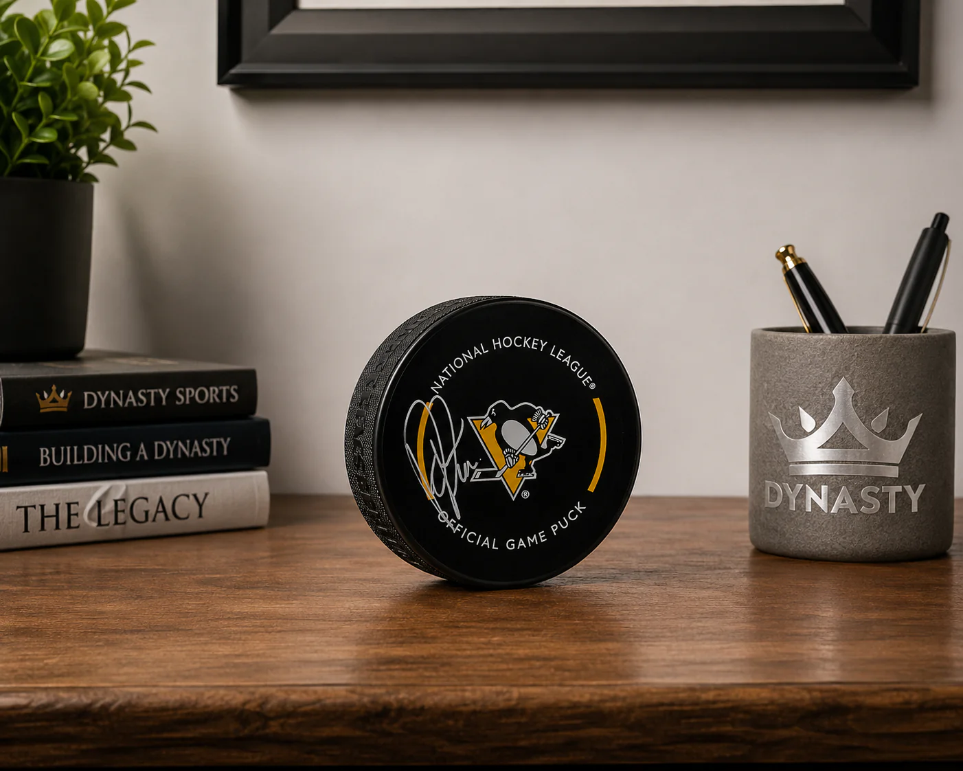 Rick Tocchet Autographed Pittsburgh Penguins Hockey Game Model Puck - Image 2