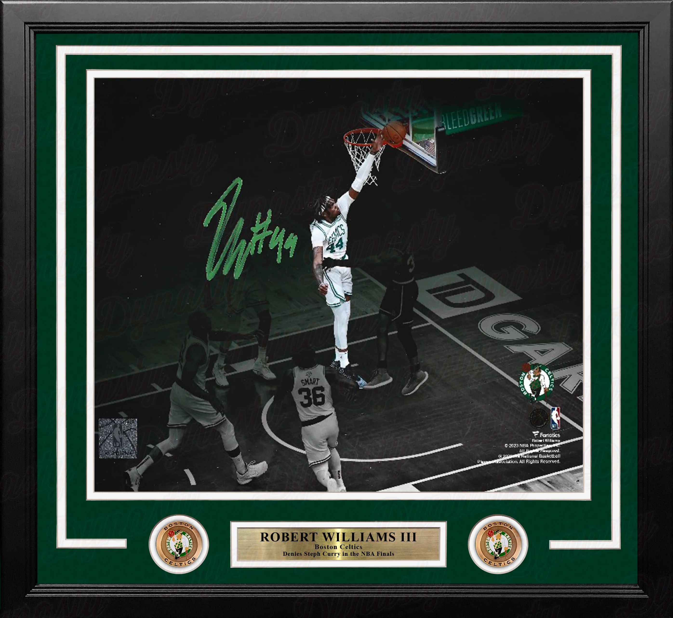 Robert Williams III Blocks Steph Curry Boston Celtics Autographed Framed Basketball Photo - Image 4