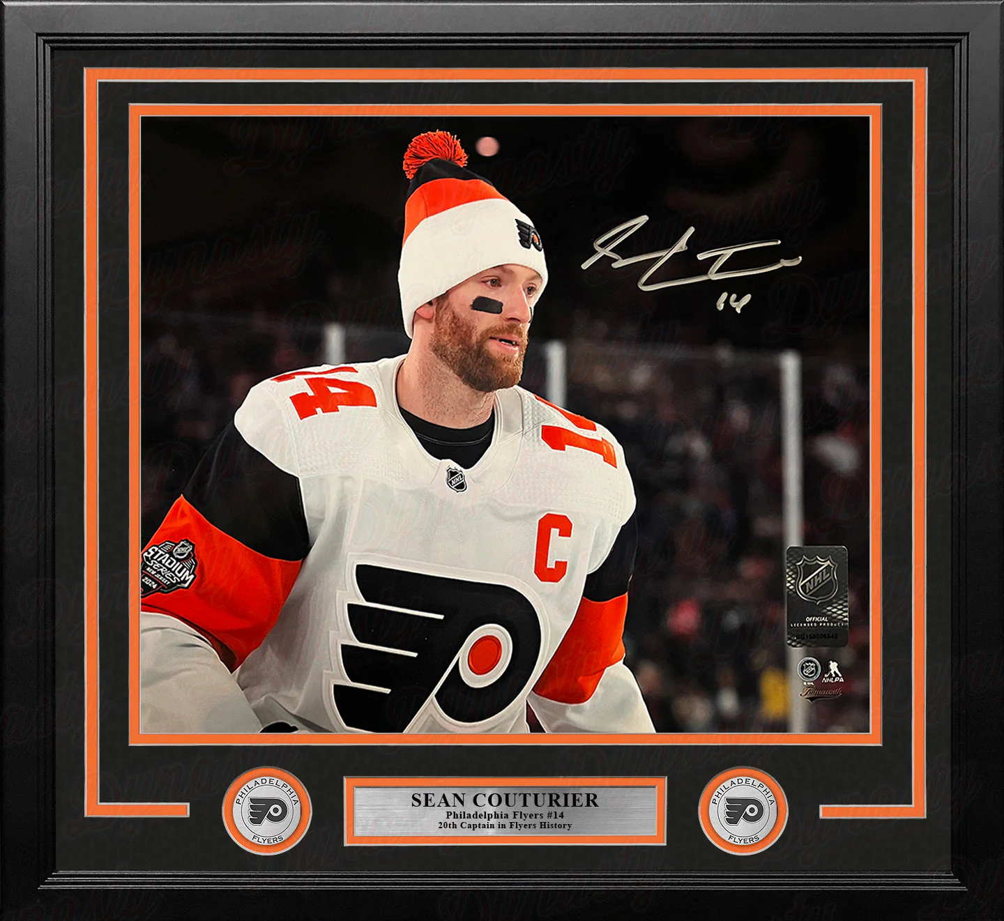 Sean Couturier 2024 Stadium Series Captain Debut Philadelphia Flyers Autographed 8x10 Framed Photo - Image 2