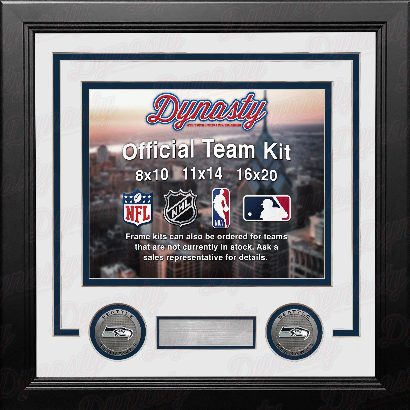 Seattle Seahawks Custom NFL Football 8x10 Picture Frame Kit (Multiple Colors) - Image 2