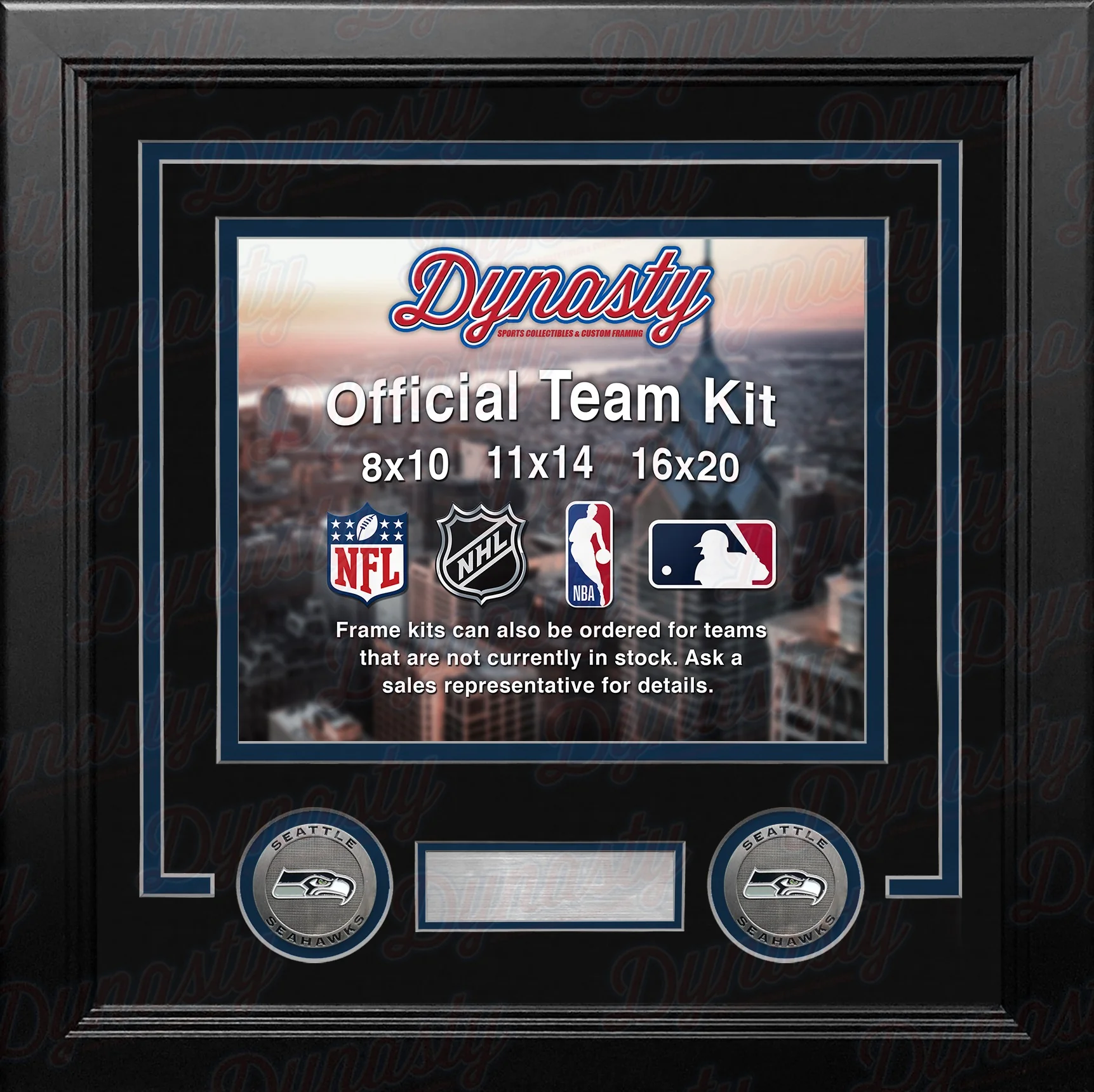 Seattle Seahawks Custom NFL Football 8x10 Picture Frame Kit (Multiple Colors) - Image 3