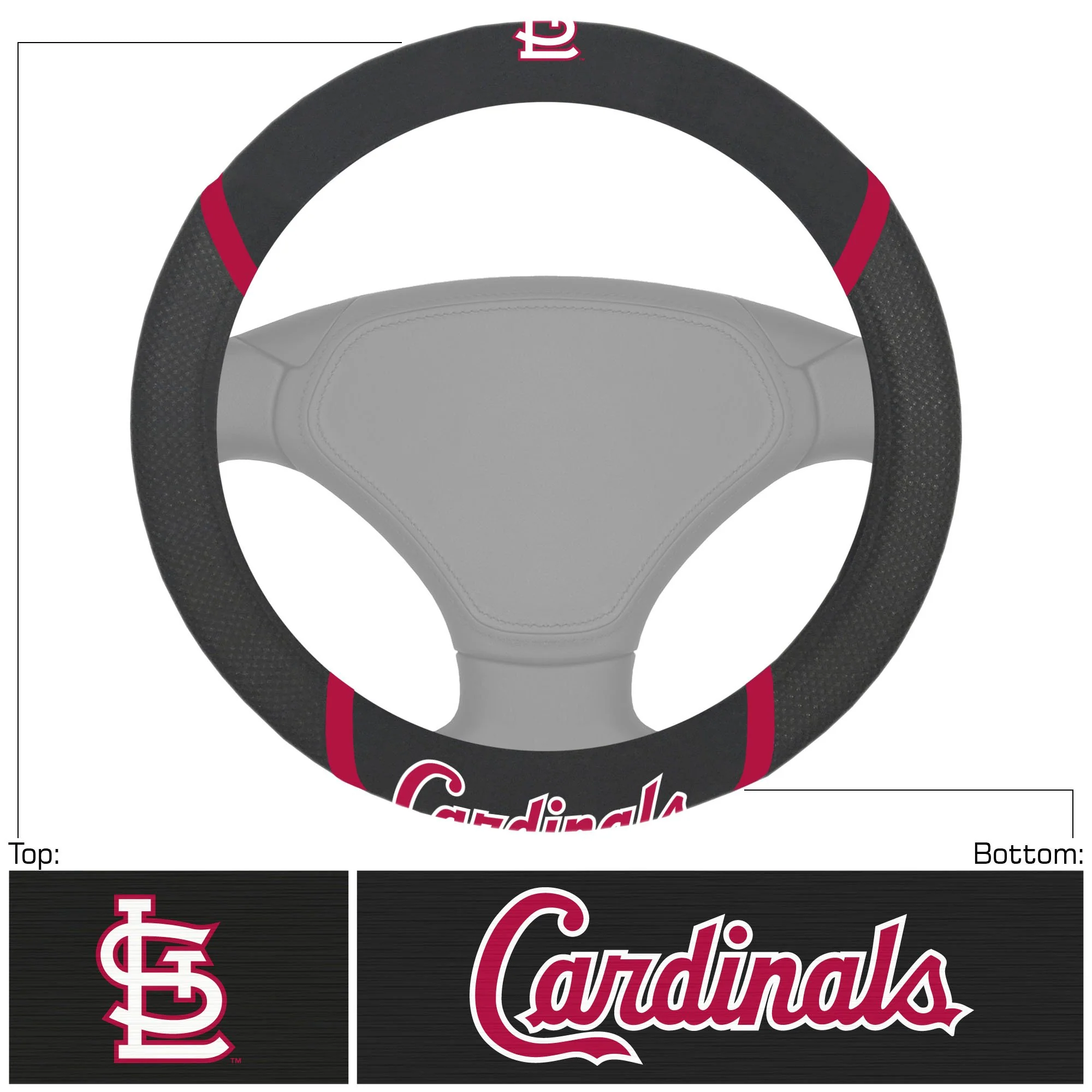St. Louis Cardinals Deluxe Baseball Steering Wheel Cover