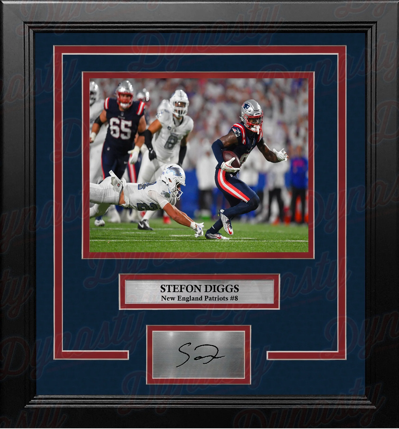 Stefon Diggs in Action New England Patriots 8" x 10" Framed Football Photo with Engraved Autograph