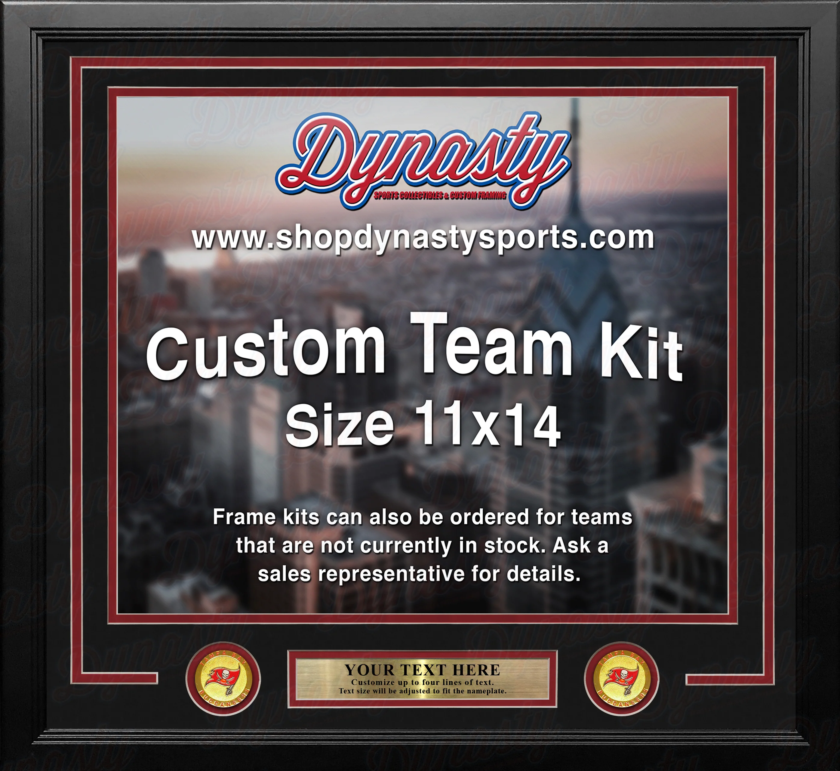 Tampa Bay Buccaneers Custom NFL Football 11x14 Picture Frame Kit (Multiple Colors) - Image 3