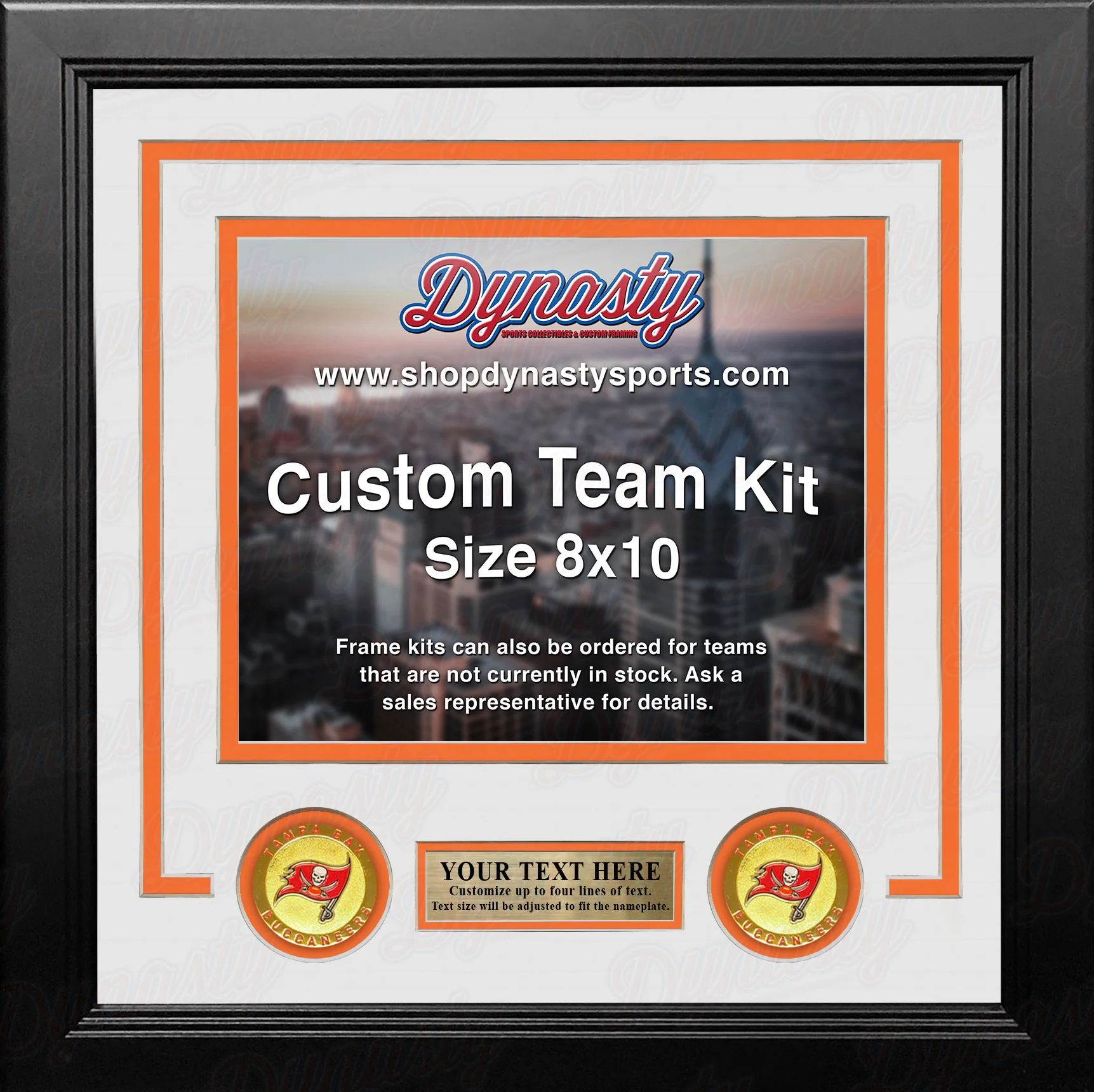 Tampa Bay Buccaneers Throwback Custom NFL Football 8x10 Picture Frame Kit (Multiple Colors) - Image 2