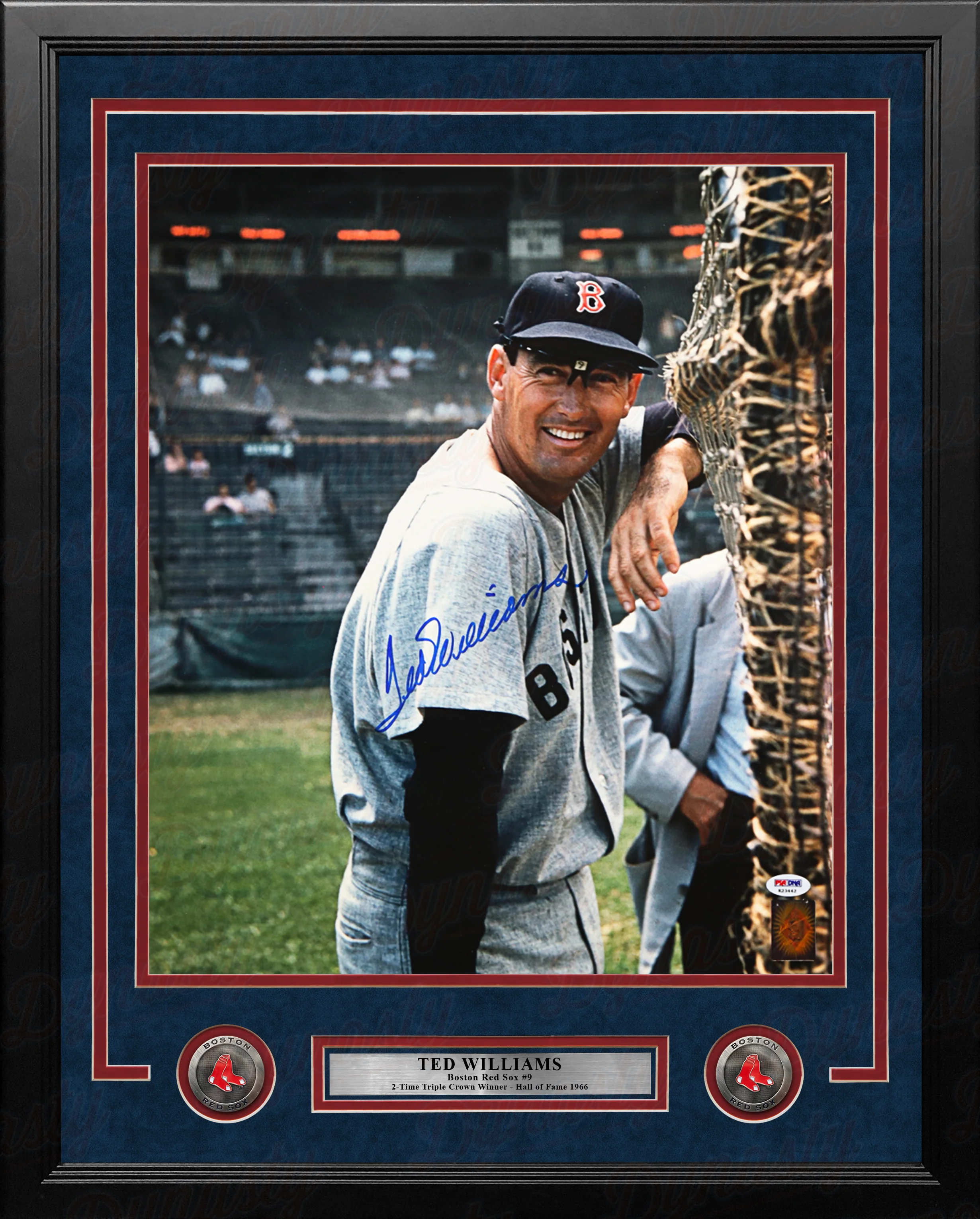 Ted Williams Posing on the Field Boston Red Sox Autographed 16" x 20" Framed Baseball Photo - Image 2