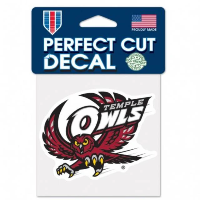 Temple Owls NCAA College 4" x 4" Decal
