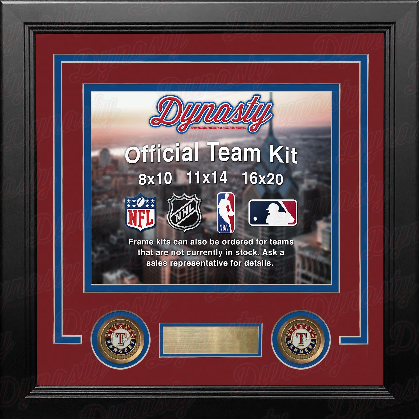Texas Rangers Custom MLB Baseball 11x14 Picture Frame Kit (Multiple Colors) - Image 3