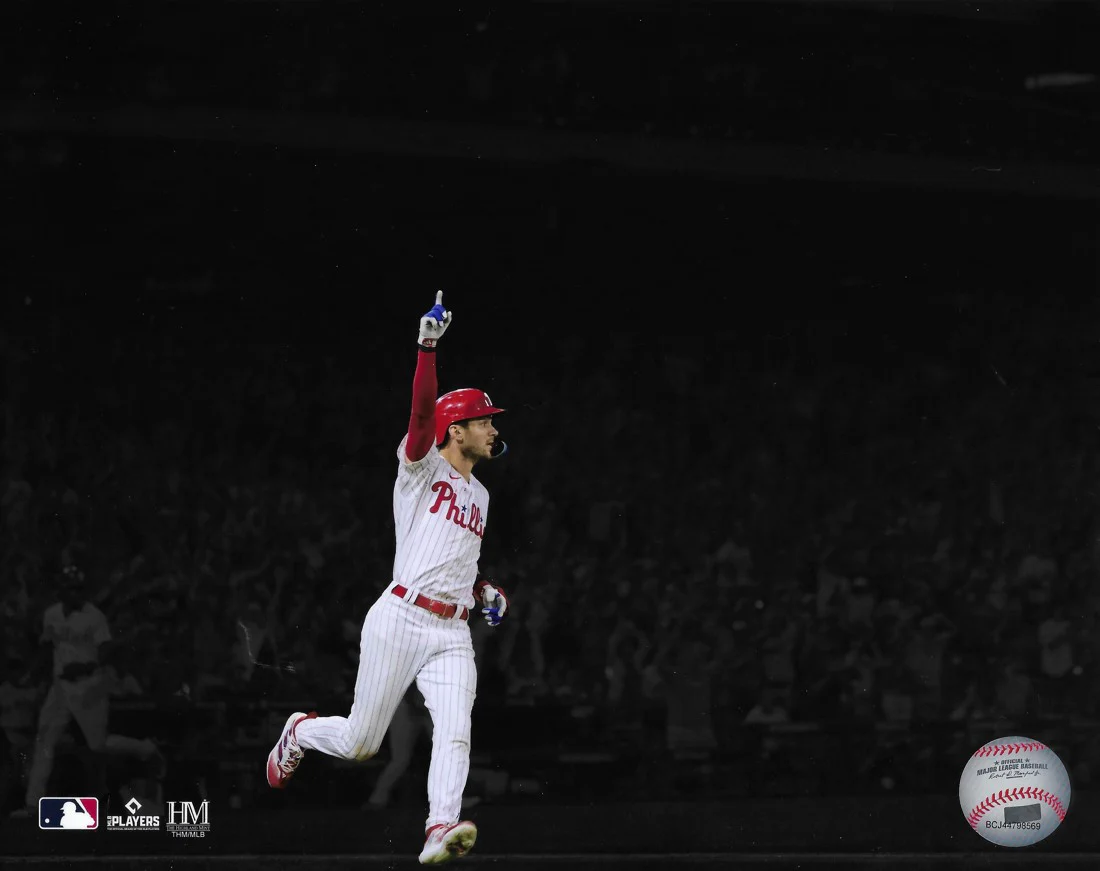 Trea Turner Celebration Philadelphia Phillies 16" x 20" Blackout Baseball Photo