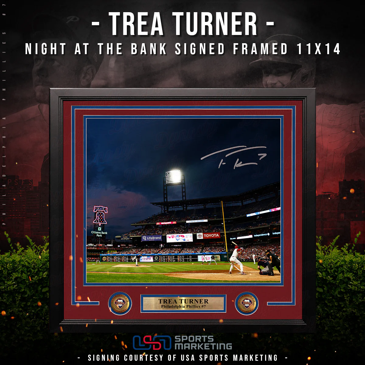 Trea Turner Philadelphia Phillies Autographed Framed Night at The Bank Photo | Pre-Sale Opportunity - Image 2