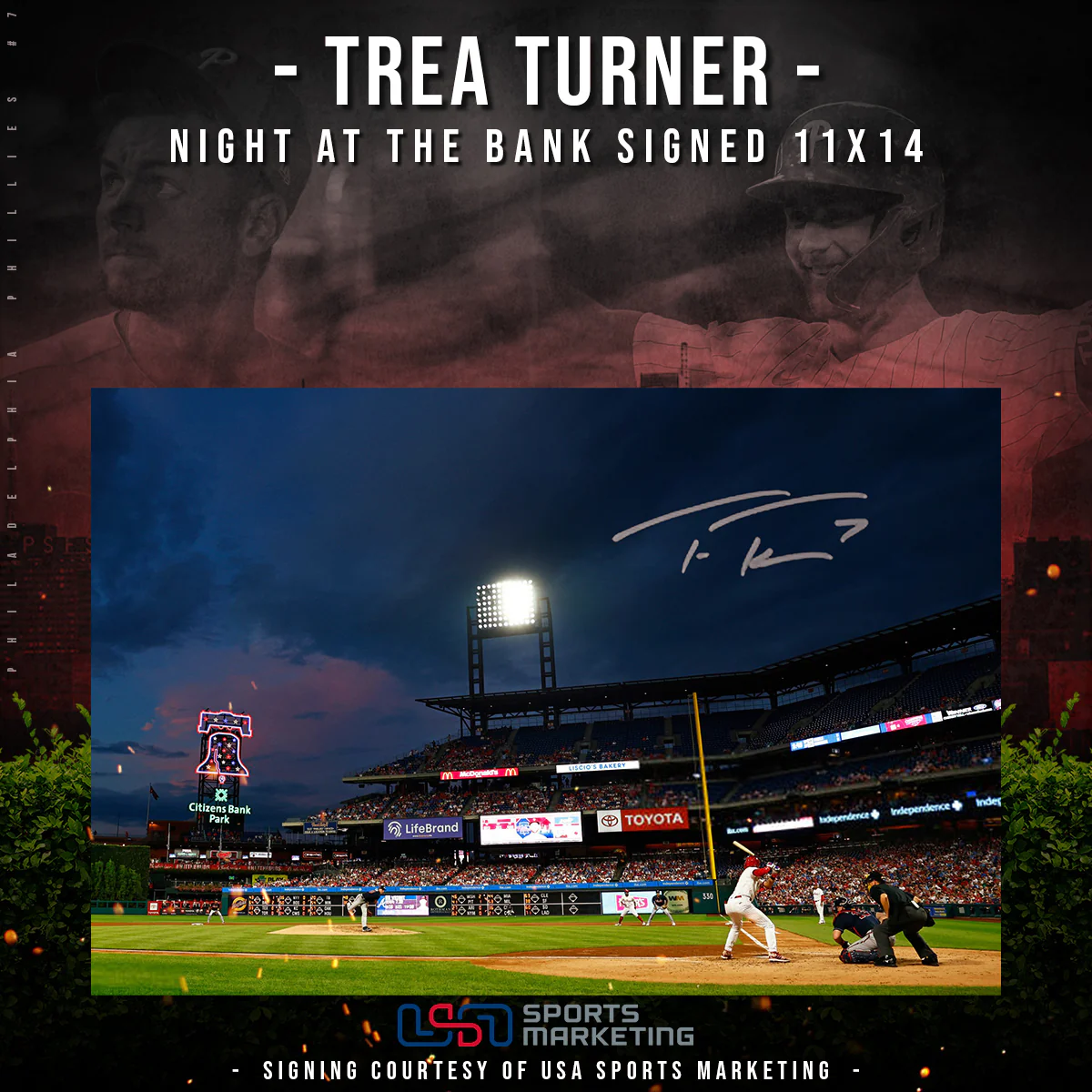 Trea Turner Philadelphia Phillies Autographed Night at The Bank Photo | Pre-Sale Opportunity - Image 2