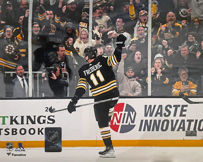 Trent Frederic Goal Celebration Boston Bruins 11" x 14" Hockey Photo - Image 2