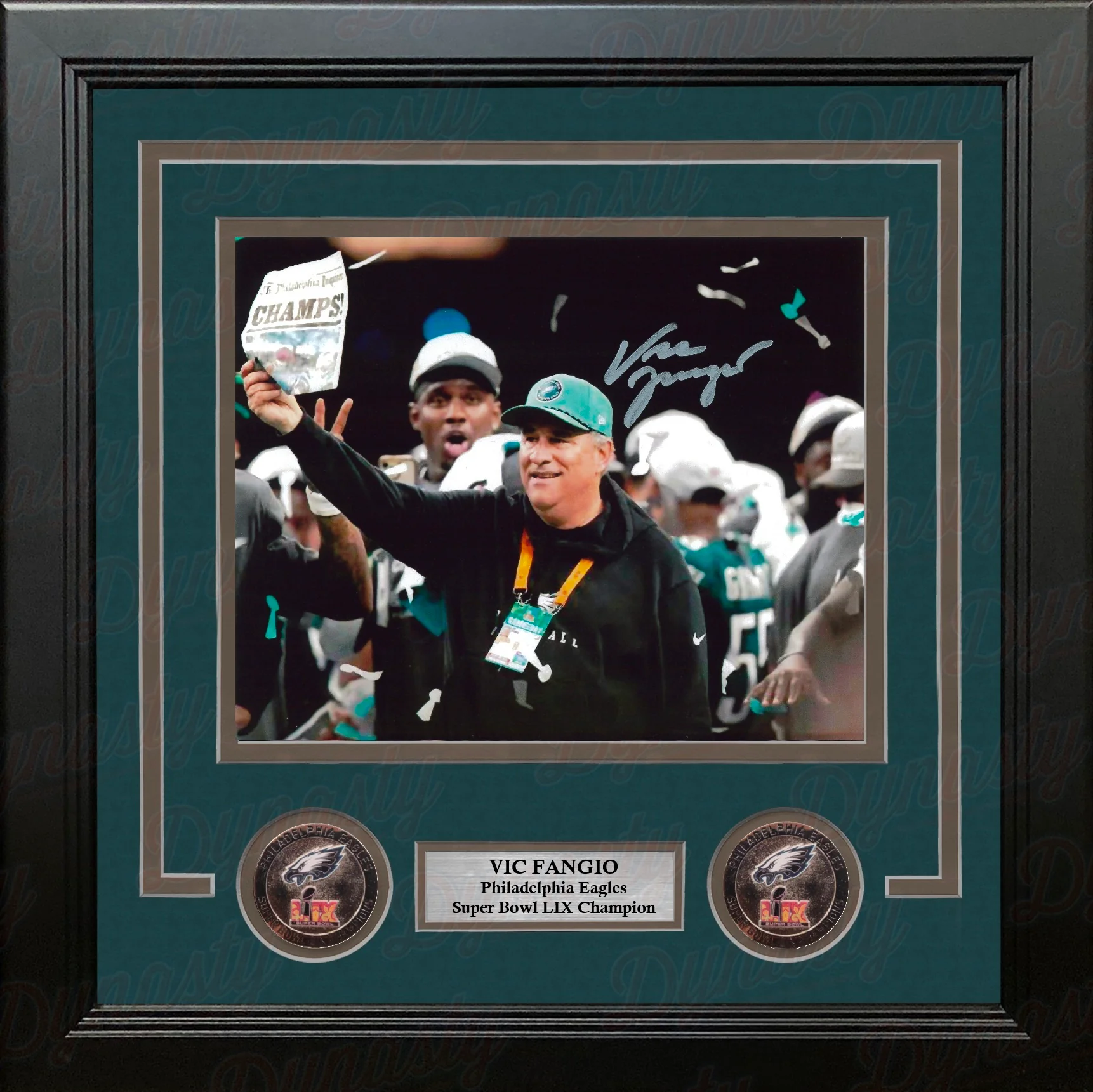 Vic Fangio Super Bowl LIX Philadelphia Eagles Autographed 8" x 10" Framed Football Photo