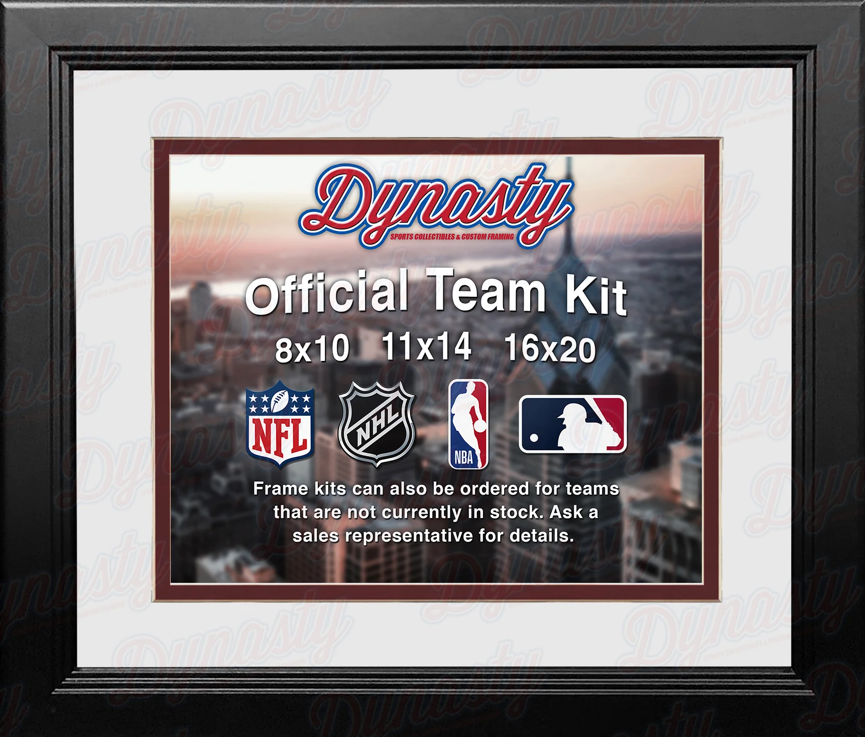 Washington Commanders Custom NFL Football 16x20 Picture Frame Kit (Multiple Colors) - Image 3