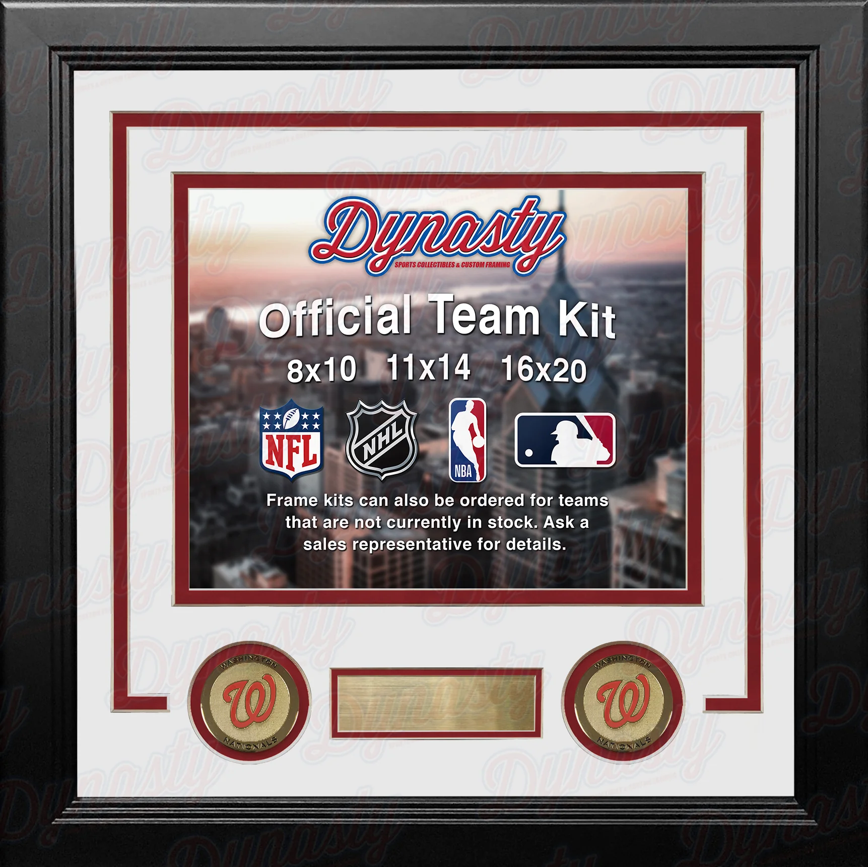 Washington Nationals Custom MLB Baseball 8x10 Picture Frame Kit (Multiple Colors) - Image 3