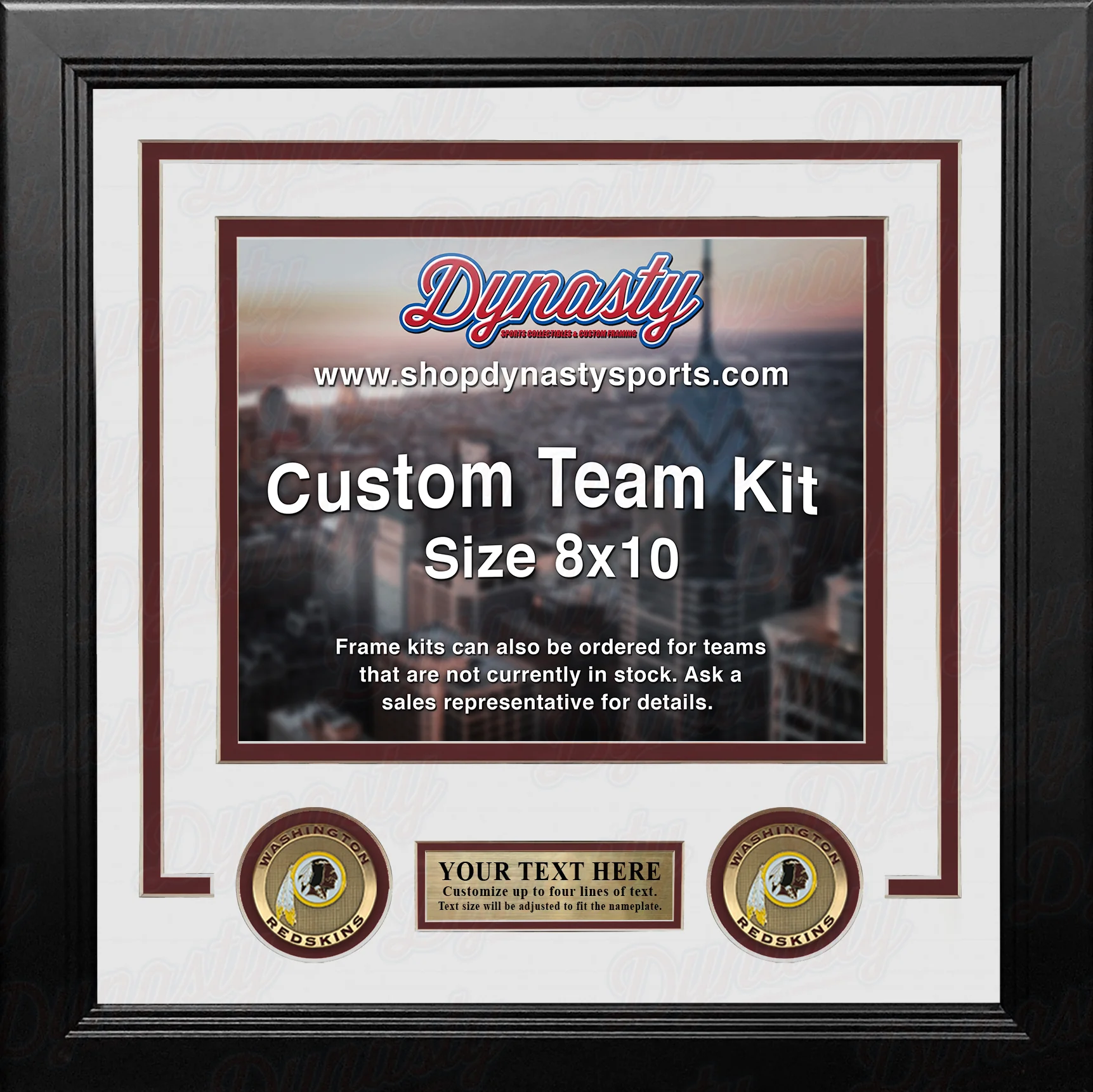 Washington Redskins Custom NFL Football 8x10 Picture Frame Kit (Multiple Colors) - Image 3