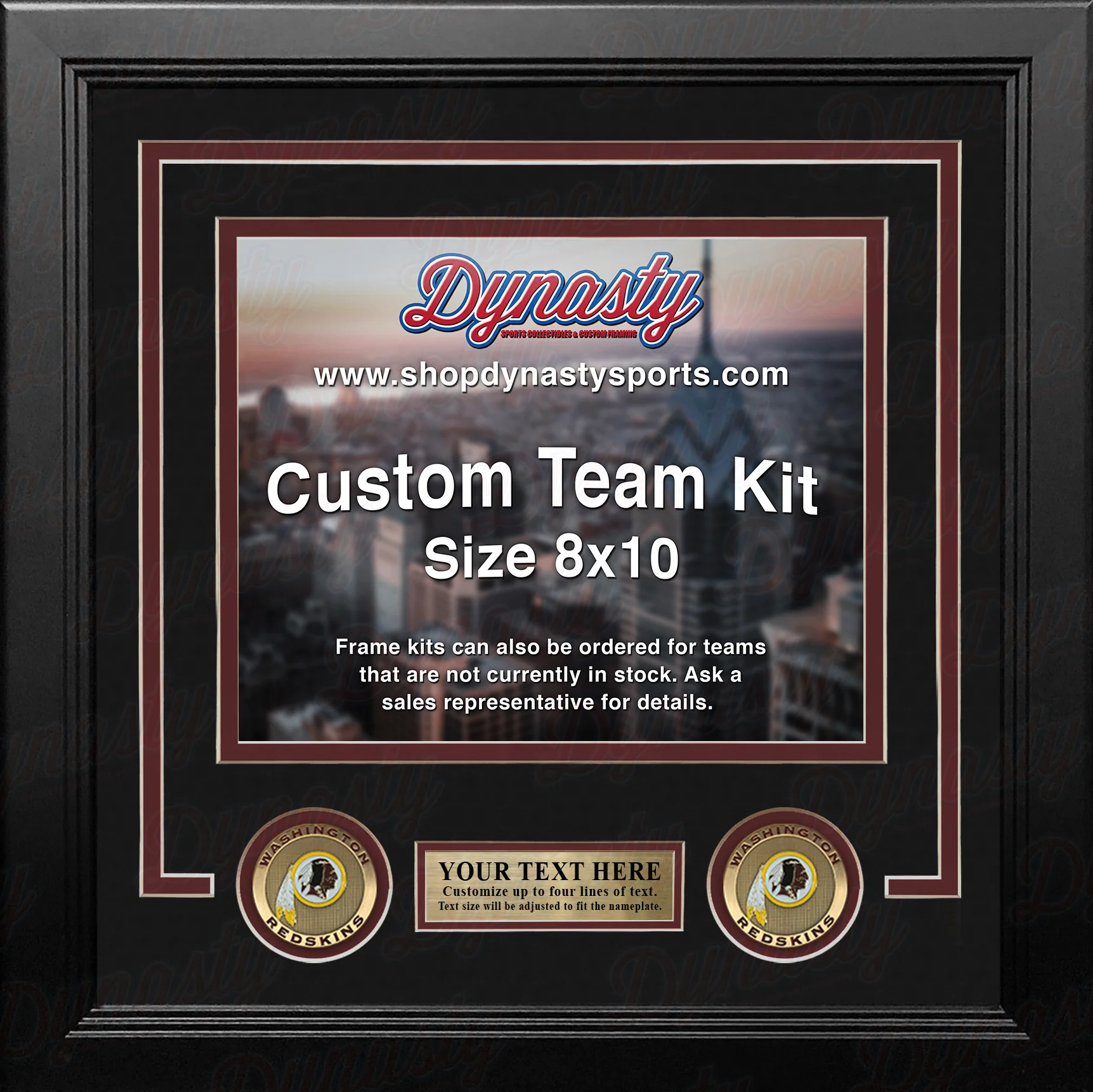 Washington Redskins Custom NFL Football 8x10 Picture Frame Kit (Multiple Colors) - Image 4