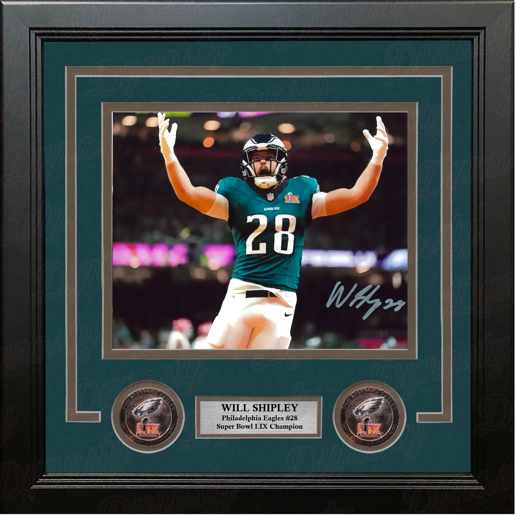 Will Shipley Super Bowl LIX Philadelphia Eagles Autographed 8" x 10" Framed Football Photo